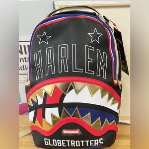 Sprayground Black Red Gold Blue Harlem Tag Backpack